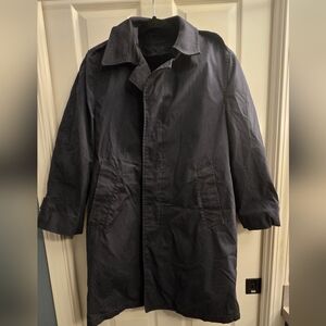 Men's Black Trenxh Coat With Cap